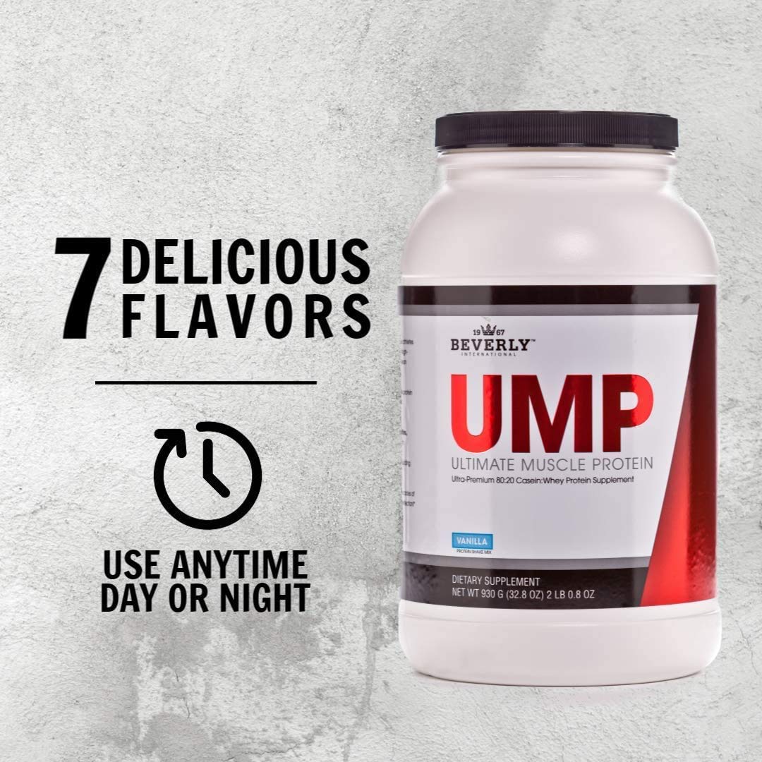 Beverly International UMP Protein Powder, Chocolate. Unique Whey-Casein Ratio Builds Lean Muscle. Easy to Digest. No Bloat. (32.8 oz) 2lb .8 oz - Maple Wellness Supplements