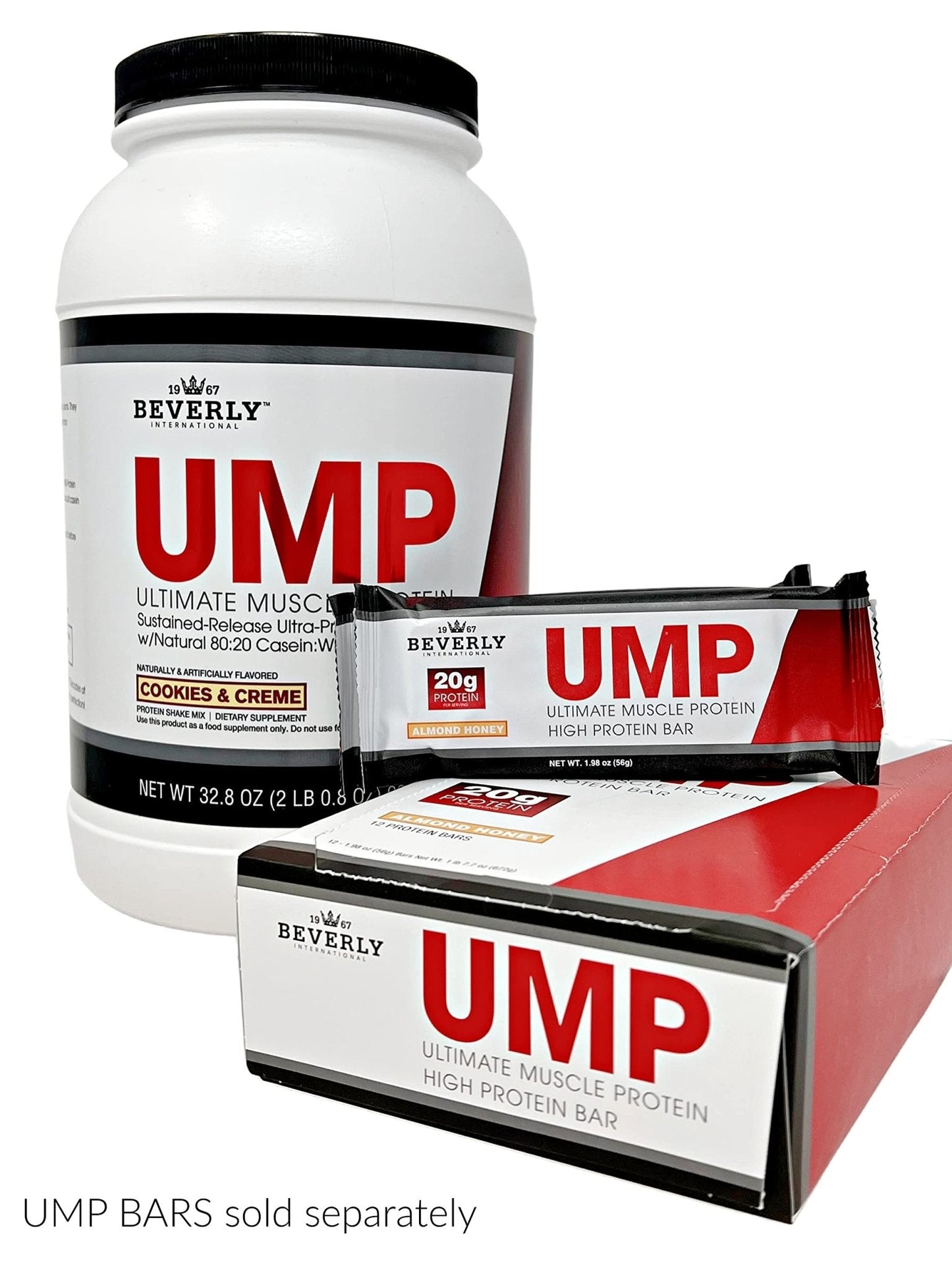 Beverly International UMP Protein Powder, Cookies & Cream. Unique Whey-Casein Ratio Builds Lean Muscle. Easy to Digest. No Bloat. (32.8 oz) 2lb .8 oz - Maple Wellness Supplements
