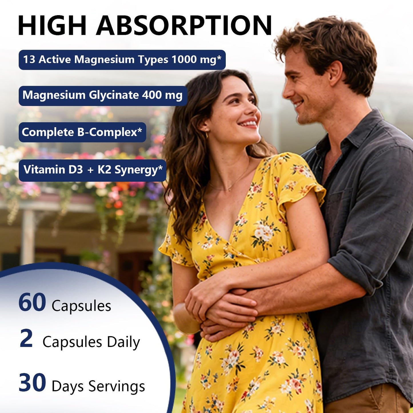 BEVIX Magnesium Complex Gummies with Methylated B Complex Magnesium Glycinate Citrate Malate Taurate Gluconate Aspartate Carbonate D3 K2, Magnesium for Relaxation Energy & Nerve, 60 Gummies - Maple Wellness Supplements