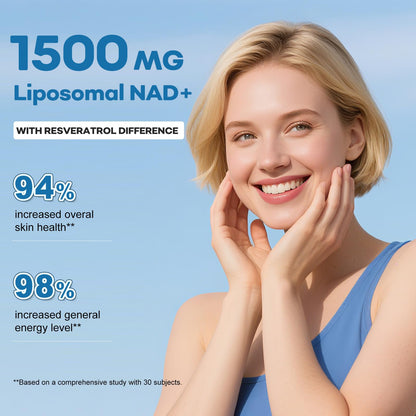 BEWORD Liposomal NAD 2000 Mg, 180 Capsules, 4-in-1 Formula with Liposomal NAD, Trans-Resveratrol, Non-GMO | Energy Support - Maple Wellness Supplements