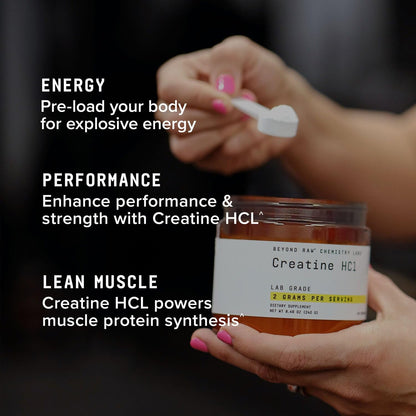 BEYOND RAW Creatine HCl Powder, Science Backed, Lab Grade, Creatine for Women & Men, Muscle Strength, Energy Production, Athletic Performance, Cognitive Support, - Maple Wellness Supplements