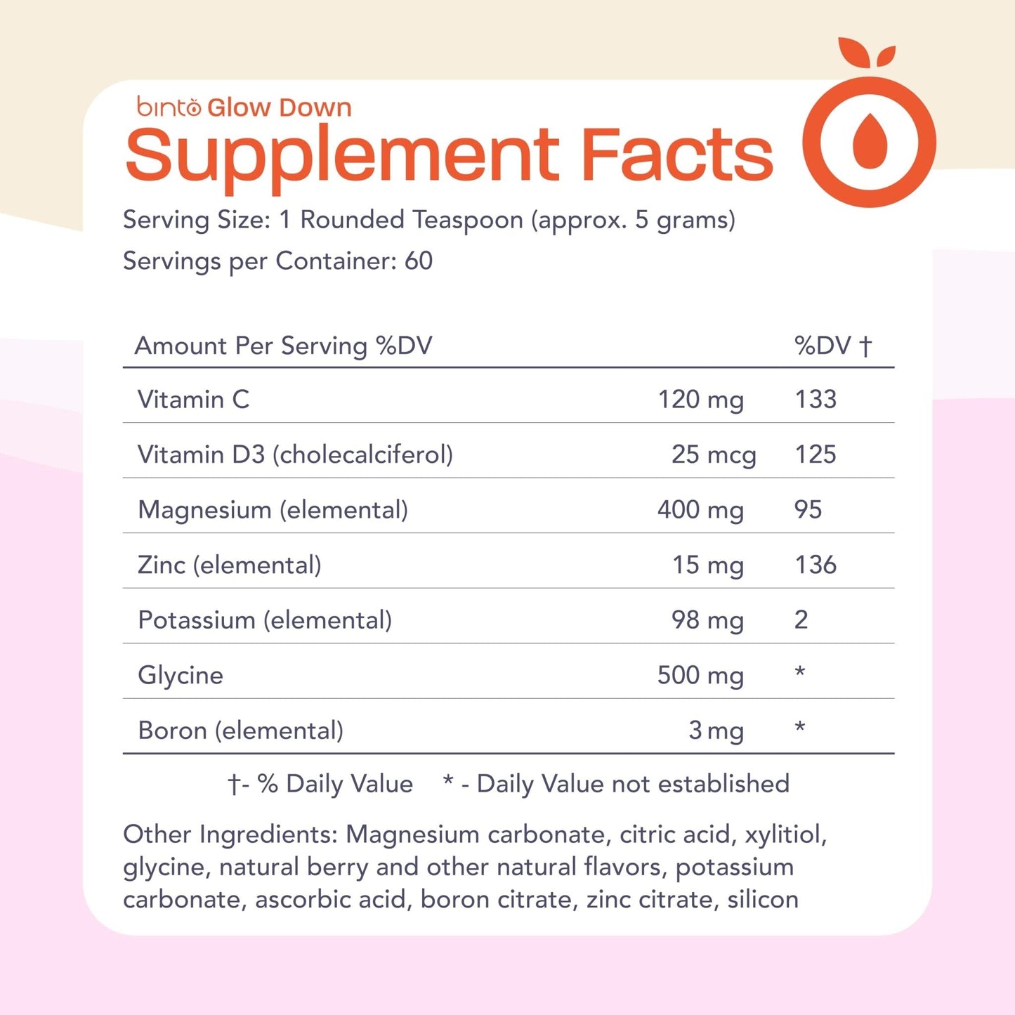 Binto Glow Down - Sleep Better & De-Stress with Our Berry Vanilla Magnesium Drink Mix, Made in USA, Sugar-Free, Preservative-Free, Gluten-Free Drink Mix (60 Day Supply) - Maple Wellness Supplements