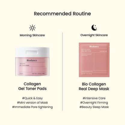Biodance Collagen Gel Toner Pads, Pore Minimizer for Face, Improving Elasticity, Plumping Toner Pads for Sensitive Skin - Maple Wellness Supplements