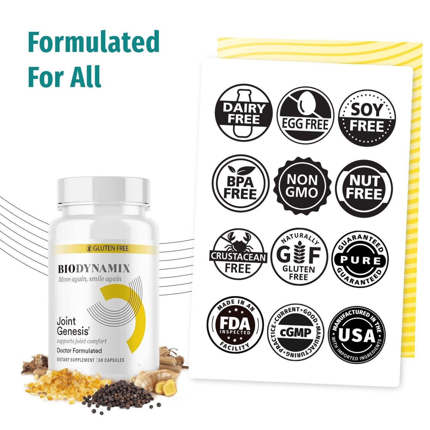 BioDynamix Joint Genesis - Joint Support Supplement - with Mobilee and Boswellia Serrata - for Comfortable, Flexible Joints - 30-Day Supply - Maple Wellness Supplements