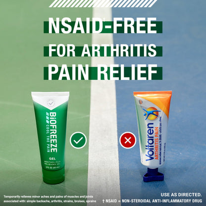 Biofreeze Pain Relief Gel, Arthritis Pain Reliver, Knee & Lower Back Pain Relief, Sore Muscle Relief, Neck Pain Relief, Pharmacist Recommended, 8 FL OZ Biofreeze Menthol Gel - Maple Wellness Supplements