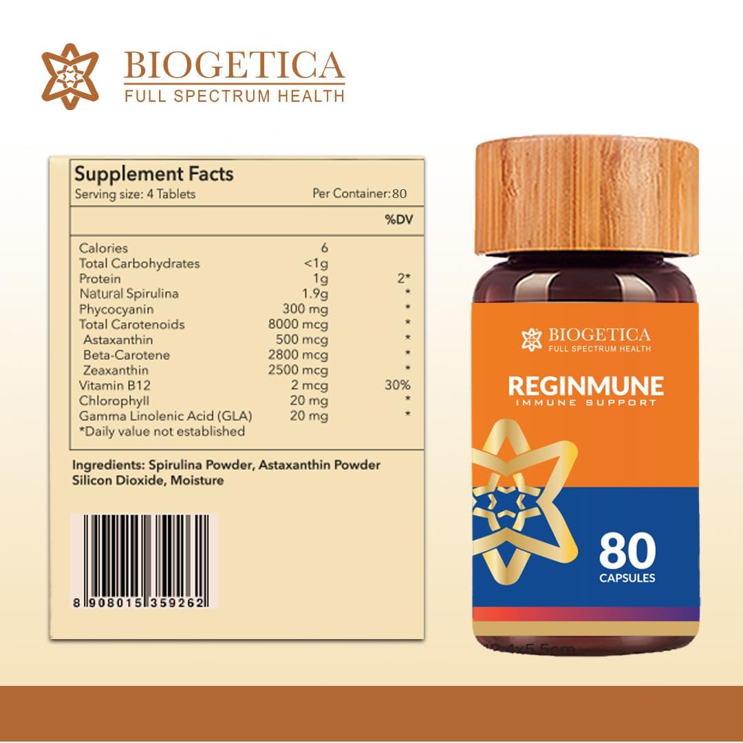 Biogetica Reginmune - Natural Immune Support Care Daily Boost Immune System Booster - 80 Capsules - Maple Wellness Supplements