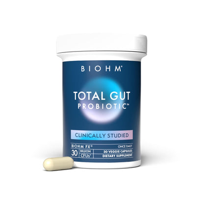 BIOHM Total Probiotic, 30 Billion CFU Daily Probiotics for Women & Men (30 Count) Helps Reduce Occasional Gas & Bloating, - Maple Wellness Supplements