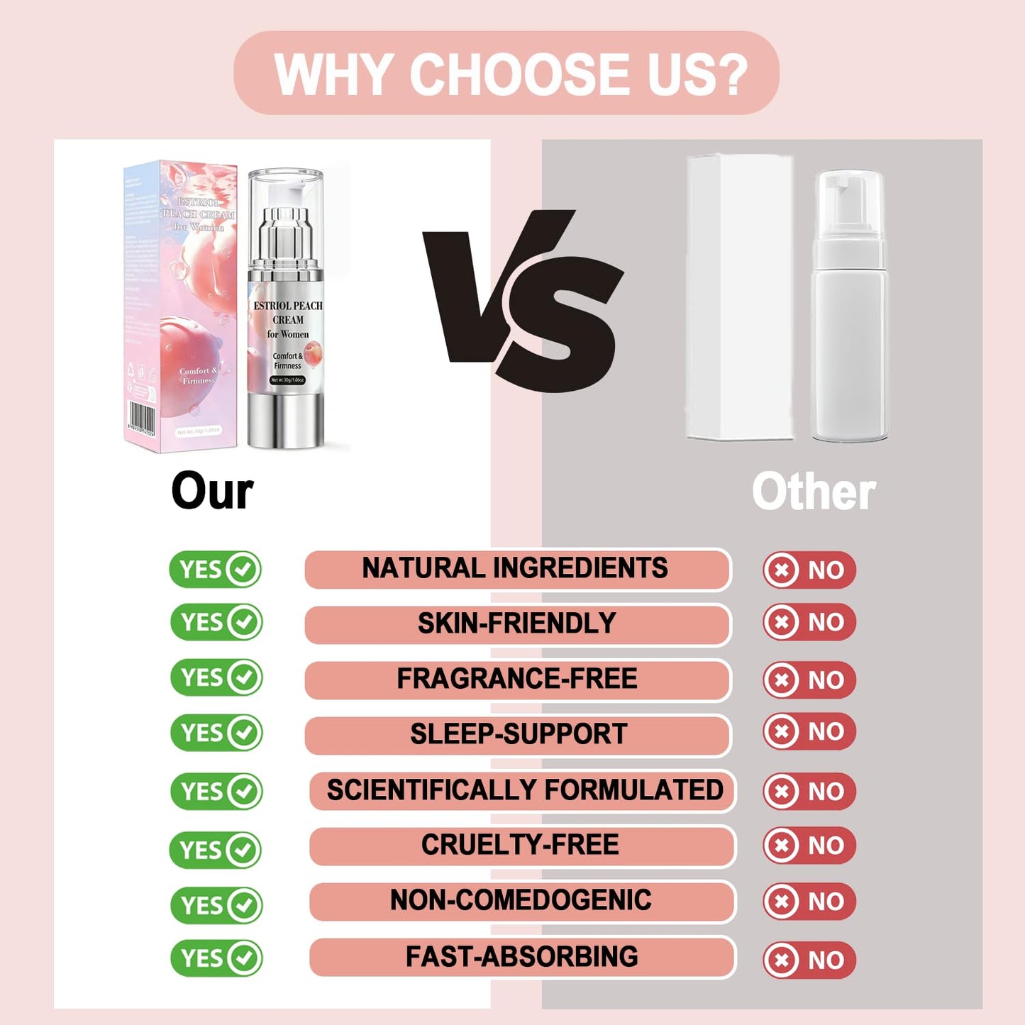 Bioidentical Estriol Cream for Women, Intimate Moisturizing Cream for Vaginal Dryness & Discomfort, Menopause Support (Peach Flavor) - Maple Wellness Supplements