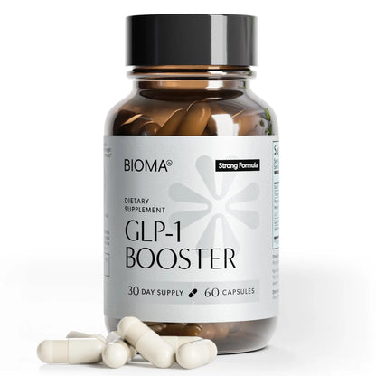 BIOMA GLP-1 Booster - Natural Appetite Control Supplement with Clinically Proven Probiotics, Prebiotics & Postbiotics - Support Weight Management & Satiety, (60 Capsules - 30 Day Supply) - Maple Wellness Supplements