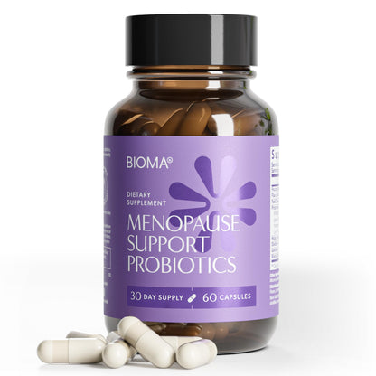 BIOMA Menopause Support Probiotics for Women - Hormone Free Hot Flash & Night Sweat Relief - Gut-Hormone Balance with Phytoestrogens, BB536, Delayed Release (60 Capsules - 30 Day Supply) - Maple Wellness Supplements