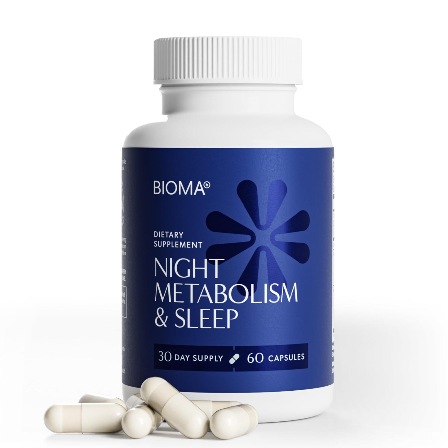 BIOMA Night Metabolism & Sleep - Supports Digestion, Energy Metabolism & Restful Sleep with Melatonin, Vitamin D, Magnesium & More - Maple Wellness Supplements