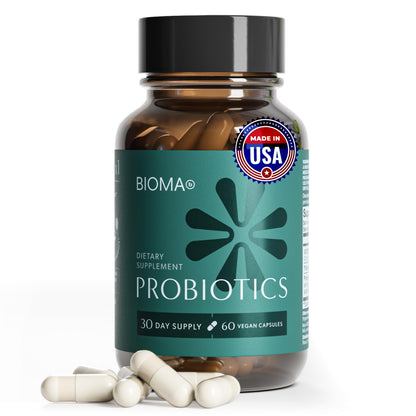 BIOMA Probiotics - Digestive Health Probiotic - Gut Support for Men & Women with Xylooligosaccharides, Tributyrin & Bifidobacterium - Vegan & Gluten Free - Maple Wellness Supplements
