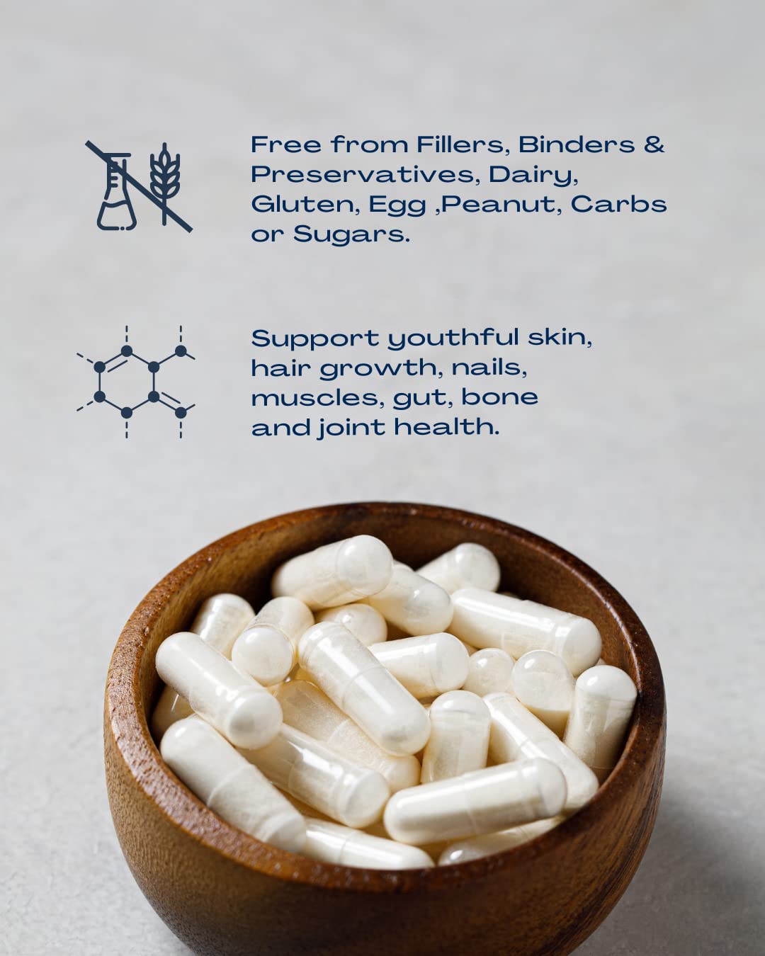 BioOptimal Collagen Peptides Capsules - Grass-Fed, Pasture-Raised Hydrolyzed Protein S]n-GMO, Zero Sugar Daily Pills for Men & Women (180 Capsules) - Maple Wellness Supplements