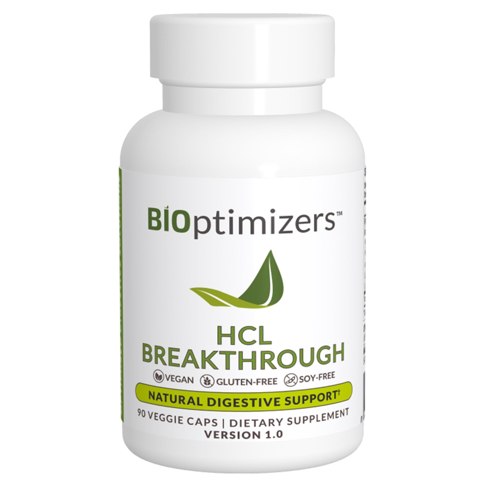 BIOptimizers HCL Breakthrough - Betaine Hydrochloride Enzymes Supplement - Assists with Protein Breakdown and Absorption - Helps Gas and Heartburn Relief - Maple Wellness Supplements