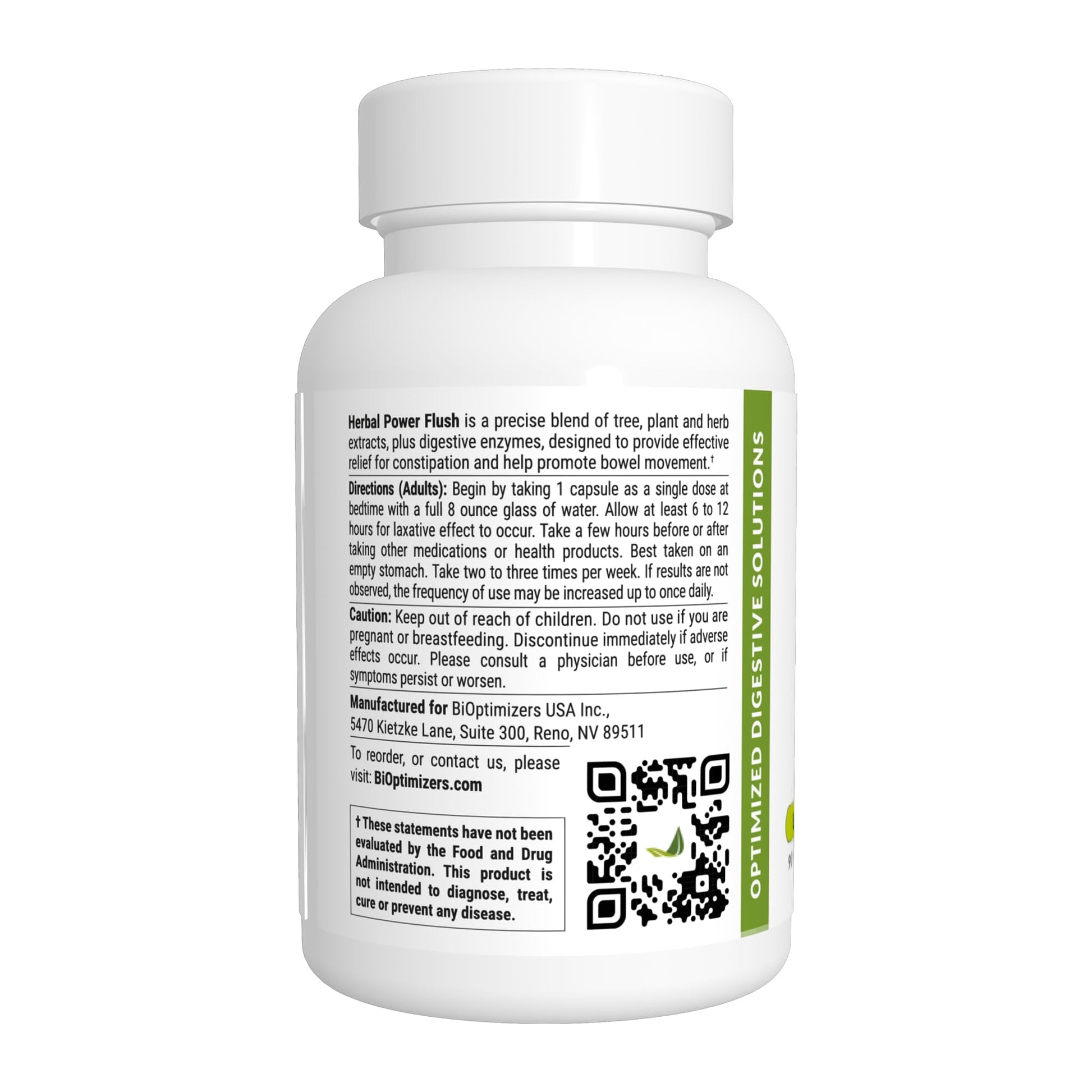 BIOptimizers Herbal Power Flush - Extra Strength Digestive Cleanse - Eliminate Toxins Improve Bowel Digestion - Maple Wellness Supplements