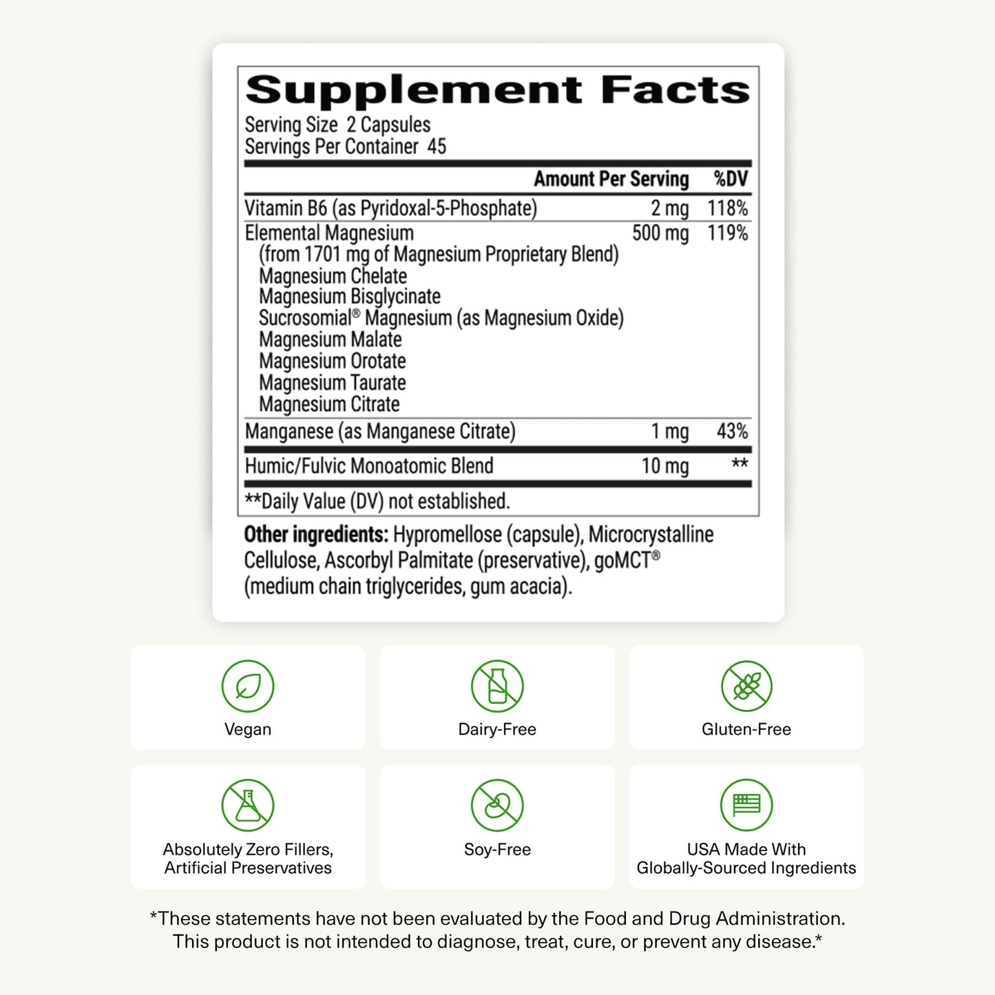 BIOptimizers Magnesium Breakthrough Supplement with 500mg - 7 Forms of Magnesium: Glycinate, Malate, Citrate, and More - Natural Support for Sleep and Cognitive Function -90 Capsules- Calming Vitamins - Maple Wellness Supplements