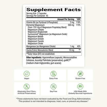 BIOptimizers Magnesium Breakthrough Supplement with 500mg - 7 Forms of Magnesium: Glycinate, Malate, Citrate, and More - Natural Support for Sleep and Cognitive Function -90 Capsules- Calming Vitamins - Maple Wellness Supplements