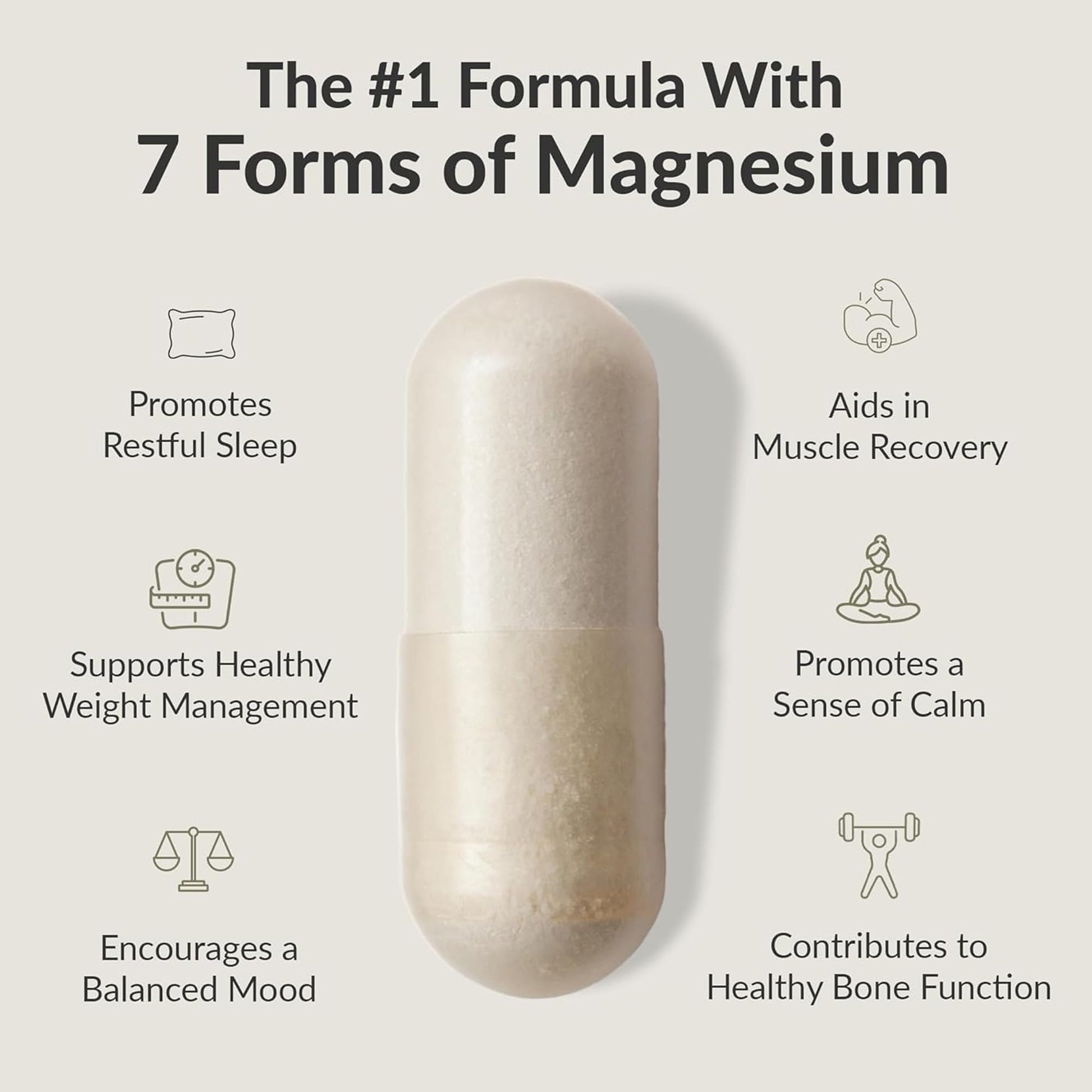 BIOptimizers Magnesium Breakthrough Supplement with 500mg - 7 Forms of Magnesium: Glycinate, Malate, Citrate, and More - Natural Support for Sleep and Cognitive Function -60 Capsules- Calming Vitamins - Maple Wellness Supplements