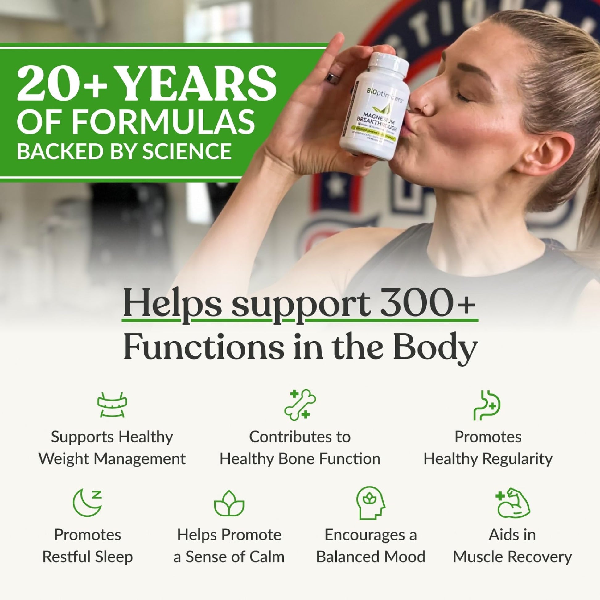 BIOptimizers Magnesium Breakthrough Supplement with 500mg - 7 Forms of Magnesium: Glycinate, Malate, Citrate, and More - Natural Support for Sleep and Cognitive Function -90 Capsules- Calming Vitamins - Maple Wellness Supplements
