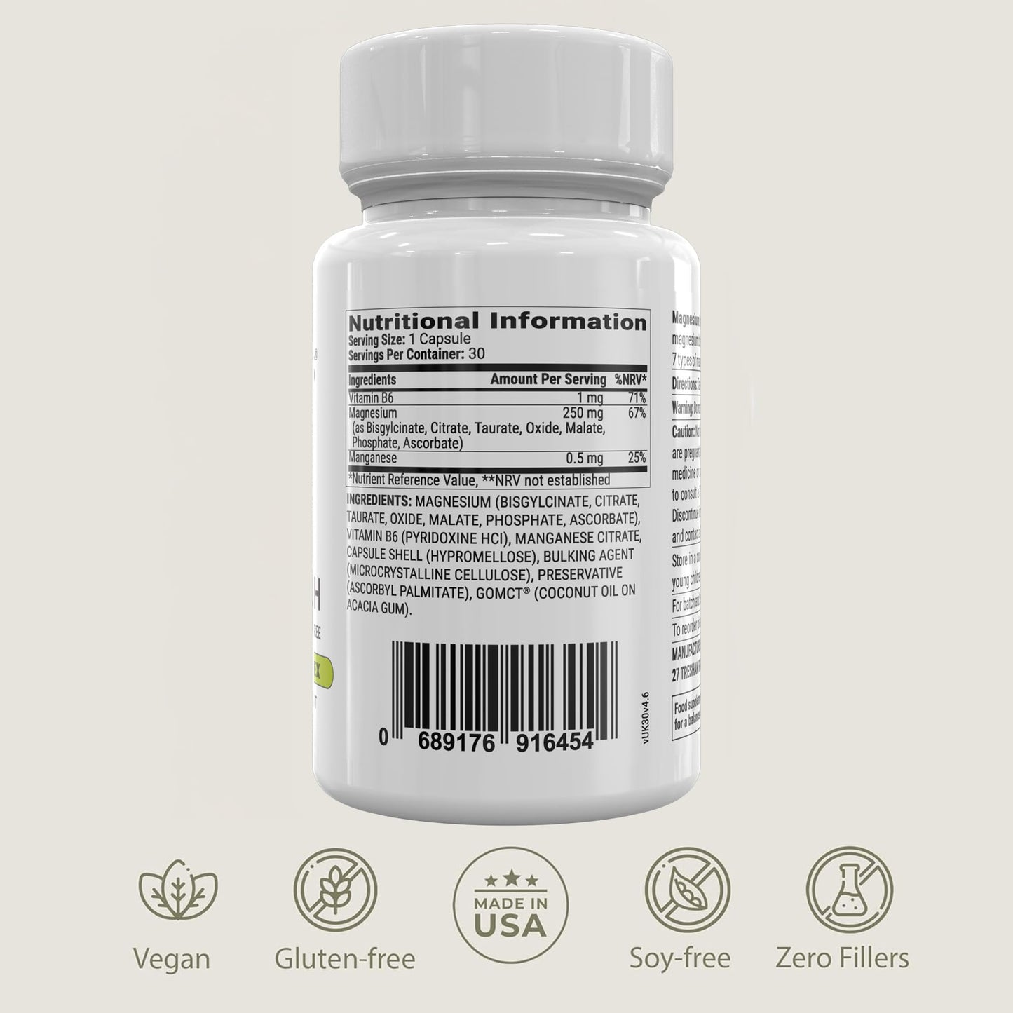 BIOptimizers Magnesium Breakthrough Supplement with 500mg - 7 Forms of Magnesium: Glycinate, Malate, Citrate, and More - Natural Support for Sleep and Cognitive Function -30 Capsules- Calming Vitamins - Maple Wellness Supplements