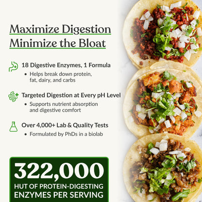 BiOptimizers MassZymes - Complete Digestive Enzymes Supplement for Gut Health - Bloating Relief for Men and Women - Lipase Amylase Bromelain - Maple Wellness Supplements