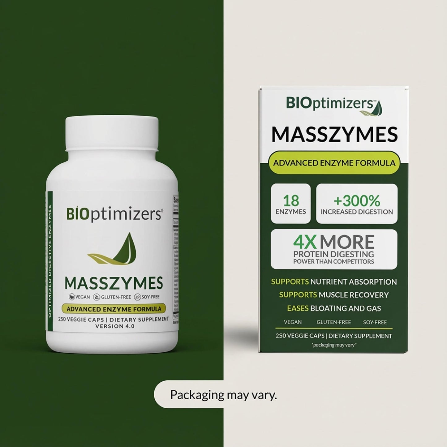 BiOptimizers MassZymes - Complete Digestive Enzymes Supplement for Gut Health - Bloating Relief for Men and Women - Lipase Amylase Bromelain - Maple Wellness Supplements