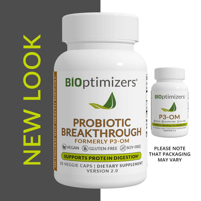 BIOptimizers Probiotic Breakthrough – Lactobacillus Plantarum OM Probiotics & Prebiotics Health Supplement for Gut, Digestive & Immune Support Probiotics for Women Men Elderly– 30 Vegan Capsules - Maple Wellness Supplements