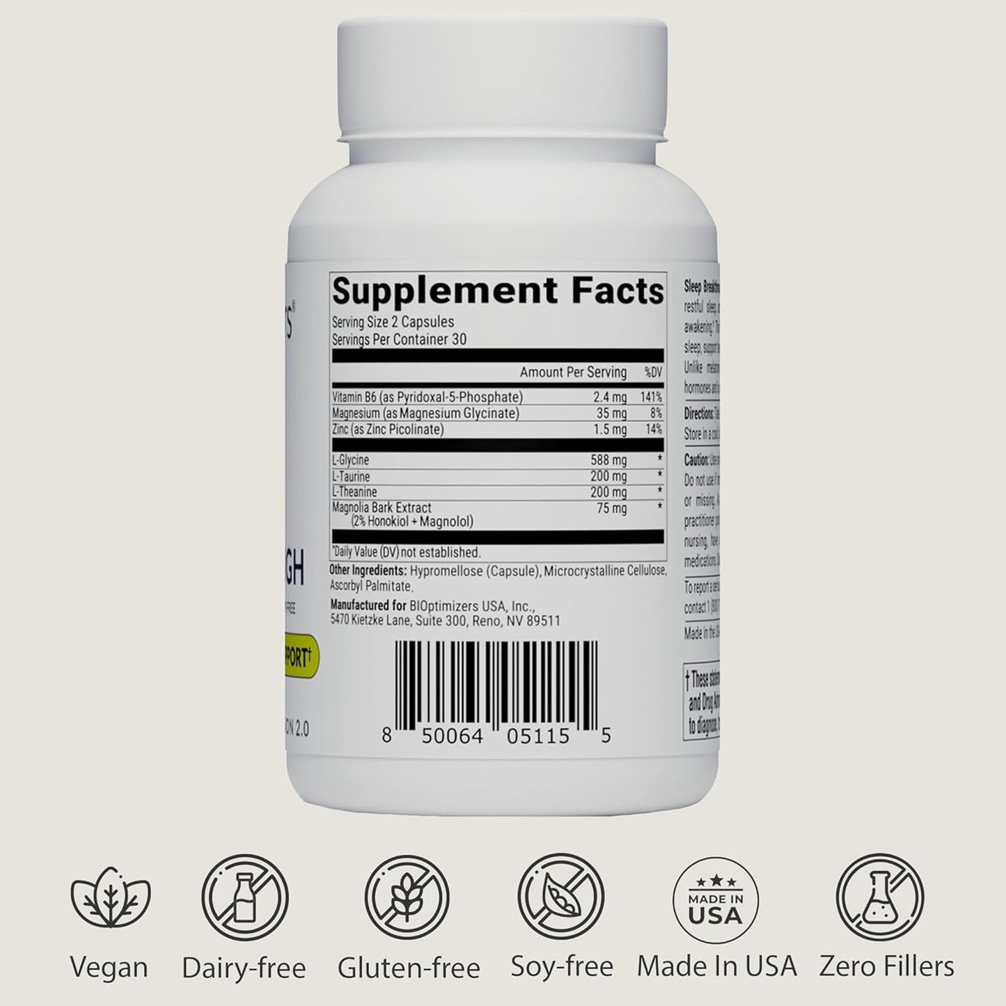 BIOptimizers Sleep Breakthrough Capsules - Natural Support Supplement | Calming Relief Aid for Adults - Maple Wellness Supplements