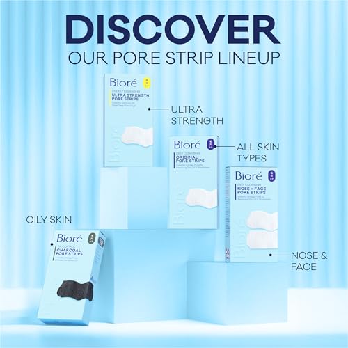 Biore Charcoal, Deep Cleansing Pore Strips, Nose Strips for Blackhead Removal on Oily Skin - Maple Wellness Supplements
