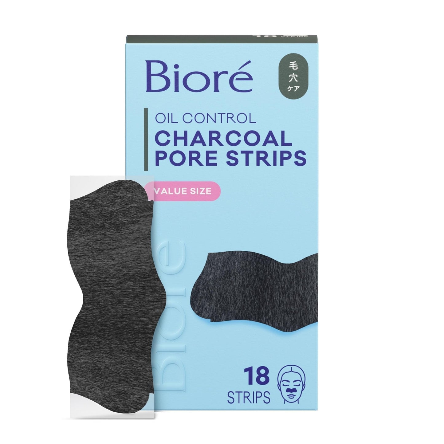 Biore Charcoal, Deep Cleansing Pore Strips, Nose Strips for Blackhead Removal on Oily Skin - Maple Wellness Supplements