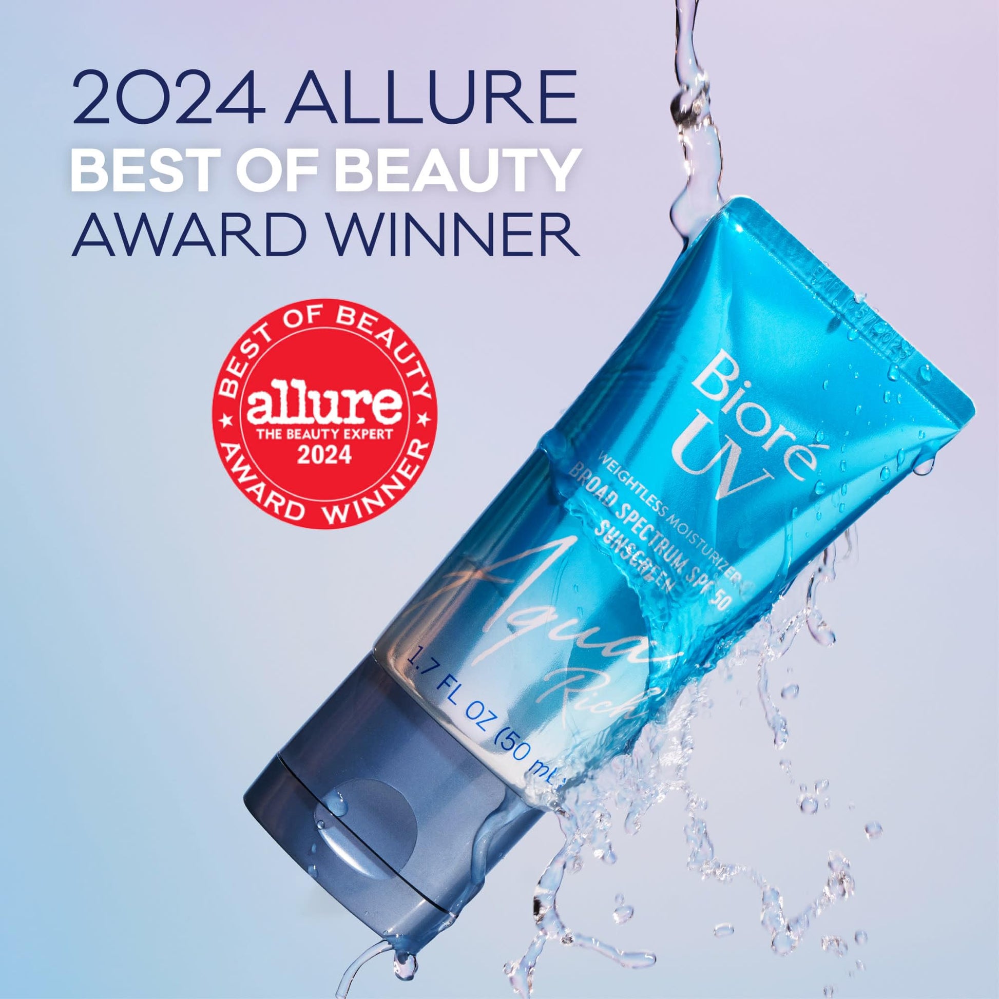 Biore UV Aqua Rich Daily Hydrating Facial Moisturizer with SPF 50 | Oil Free Sunscreen - Maple Wellness Supplements