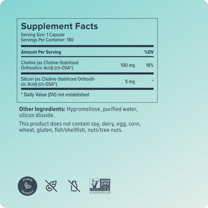Biosil Collagen Booster Supplement - 180 Vegan Capsules - Patented ch-OSA Activator for Skin, Hair, Nails & Joints - Supports Natural Production - 90-Day Supply - Maple Wellness Supplements