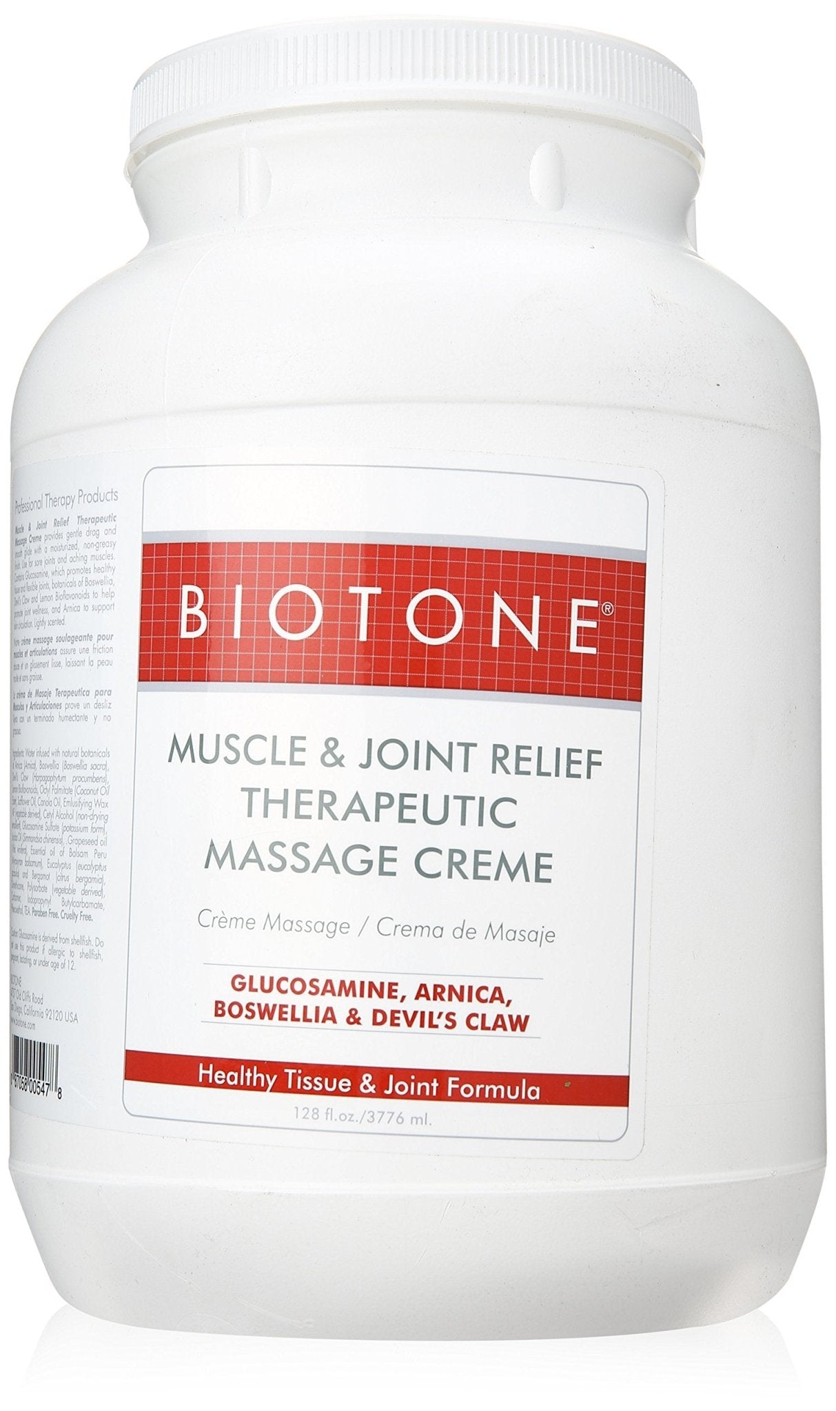 Biotone Muscle & Joint Therapeutic Massage Creme 1Gallon - Maple Wellness Supplements