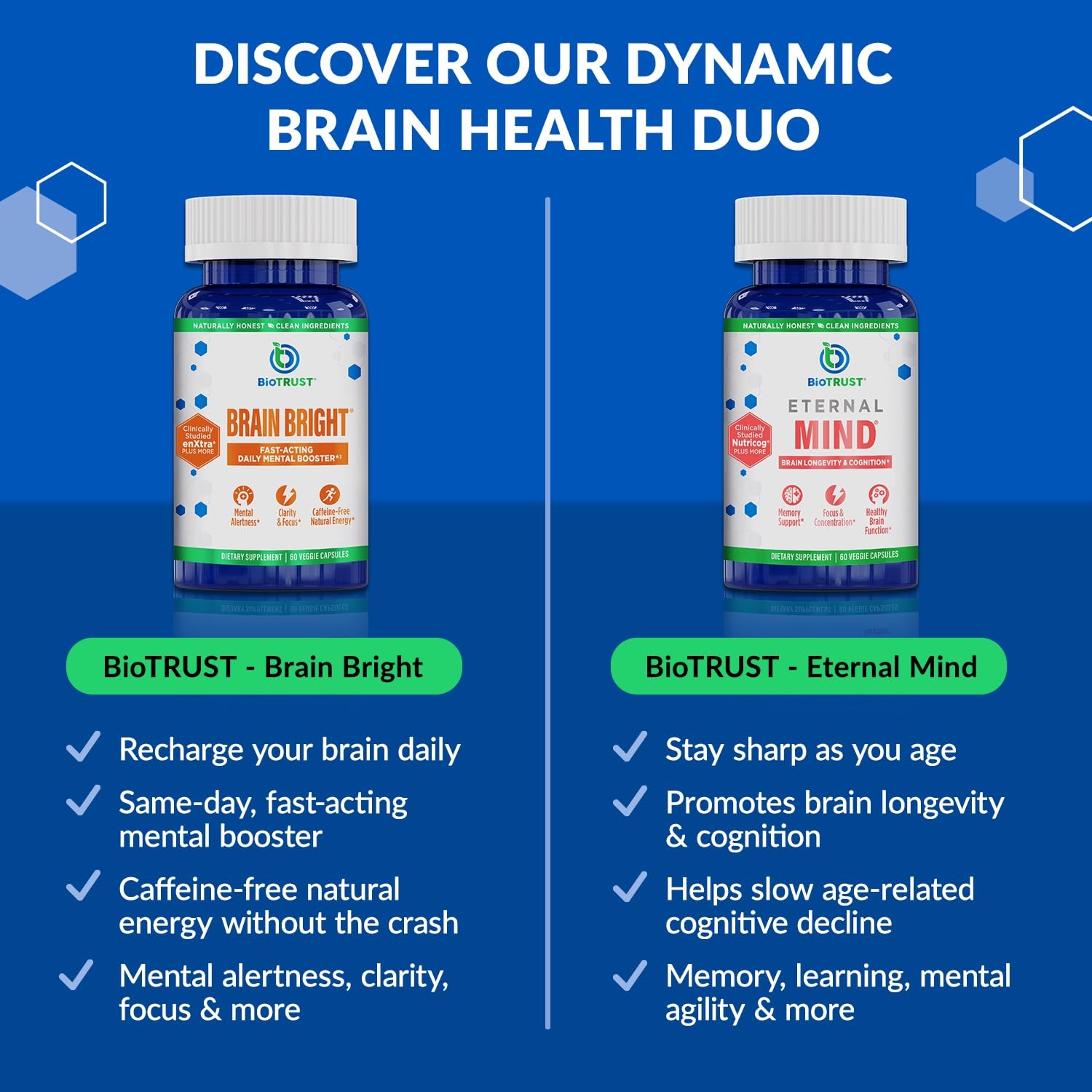 BioTrust Brain Bright – Daily Nootropic Boost for Focus, Concentration, Mental Clarity – Caffeine Free Nootropics Brain Support Supplement – Thai Ginger, Ginkgo, Folate, L-Theanine – 30 Servings - Maple Wellness Supplements