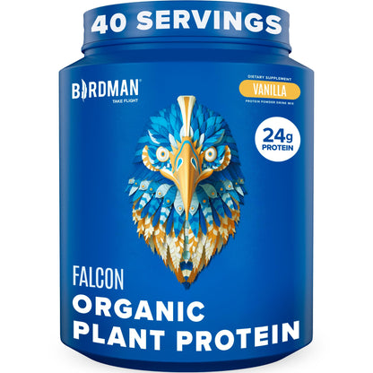 BIRDMAN Falcon Vegan Protein Powder Organic, Stevia & Sugar Free, Plant Based Protein - Maple Wellness Supplements