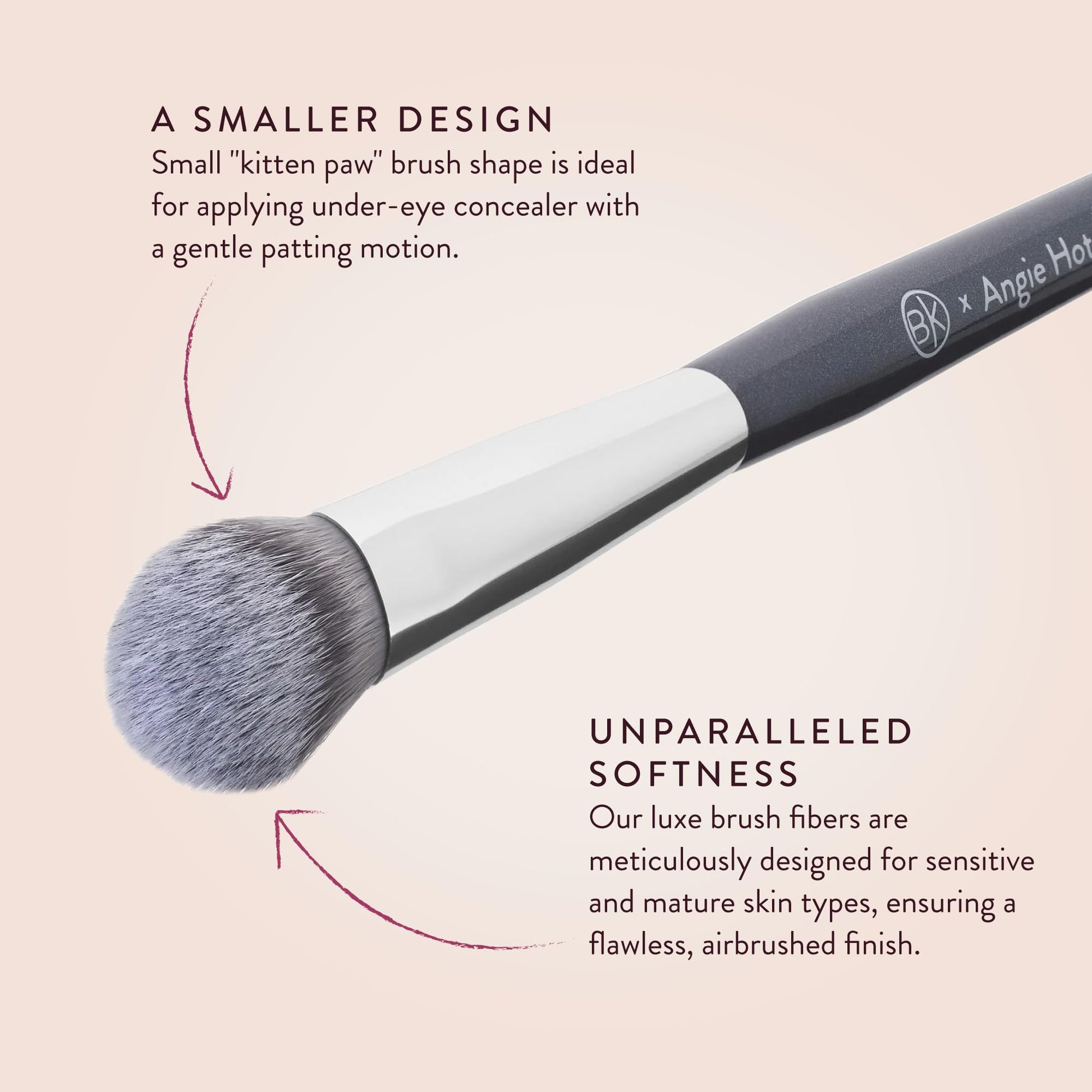 BK BEAUTY BRUSHES - ANGIE HOT & FLASHY A506 CONCEALER - Viral "Kitten Paw" Face Brush - Under-Eye Concealing and Contouring - Makeup Brushes - Maple Wellness Supplements