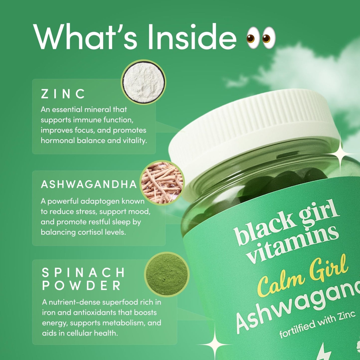 Black Girl Vitamins Calm Girl Ashwagandha + Zinc Gummies Stress Support, Promotes Relaxation & Mental Clarity, Supports Sleep & Immune Health - Maple Wellness Supplements