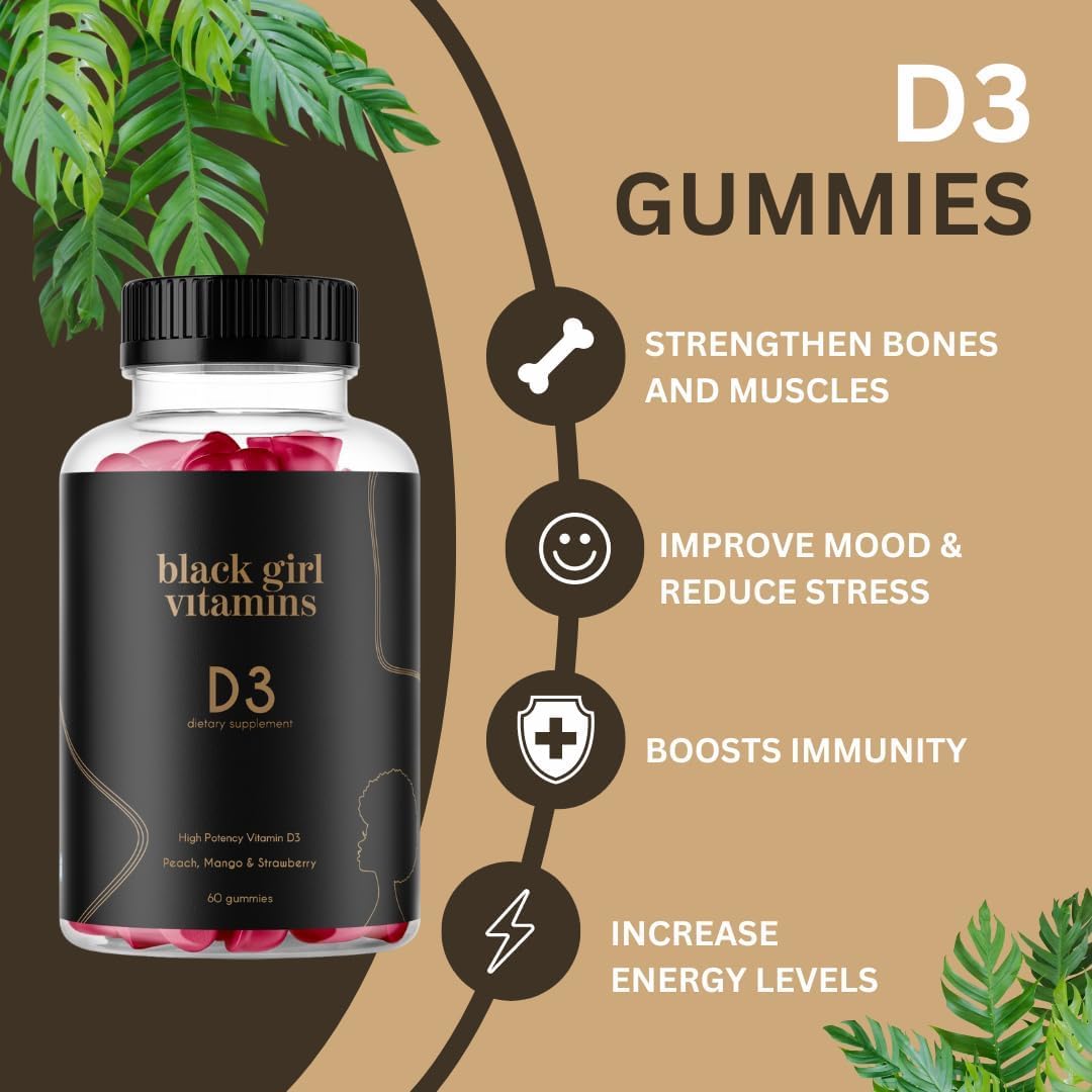 Black Girl Vitamins Look Good Feel Good Bundle – Hair Skin & Nails, Vitamin D3 2000IU & Once a Day Multivitamin - Women's Supplement Bundle - Maple Wellness Supplements