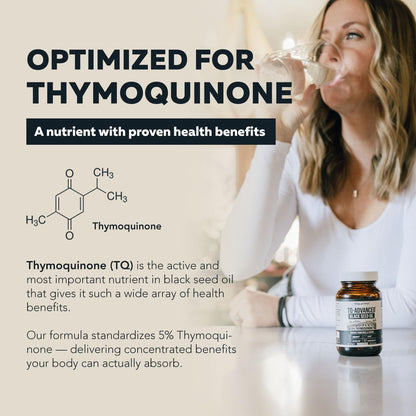 Black Seed Oil Softgels | 5% Thymoquinone - TQ-Advanced® | High Potency - 500 mg per Capsule - 15:1 Concentrate from Nigella Sativa Extract - Maple Wellness Supplements