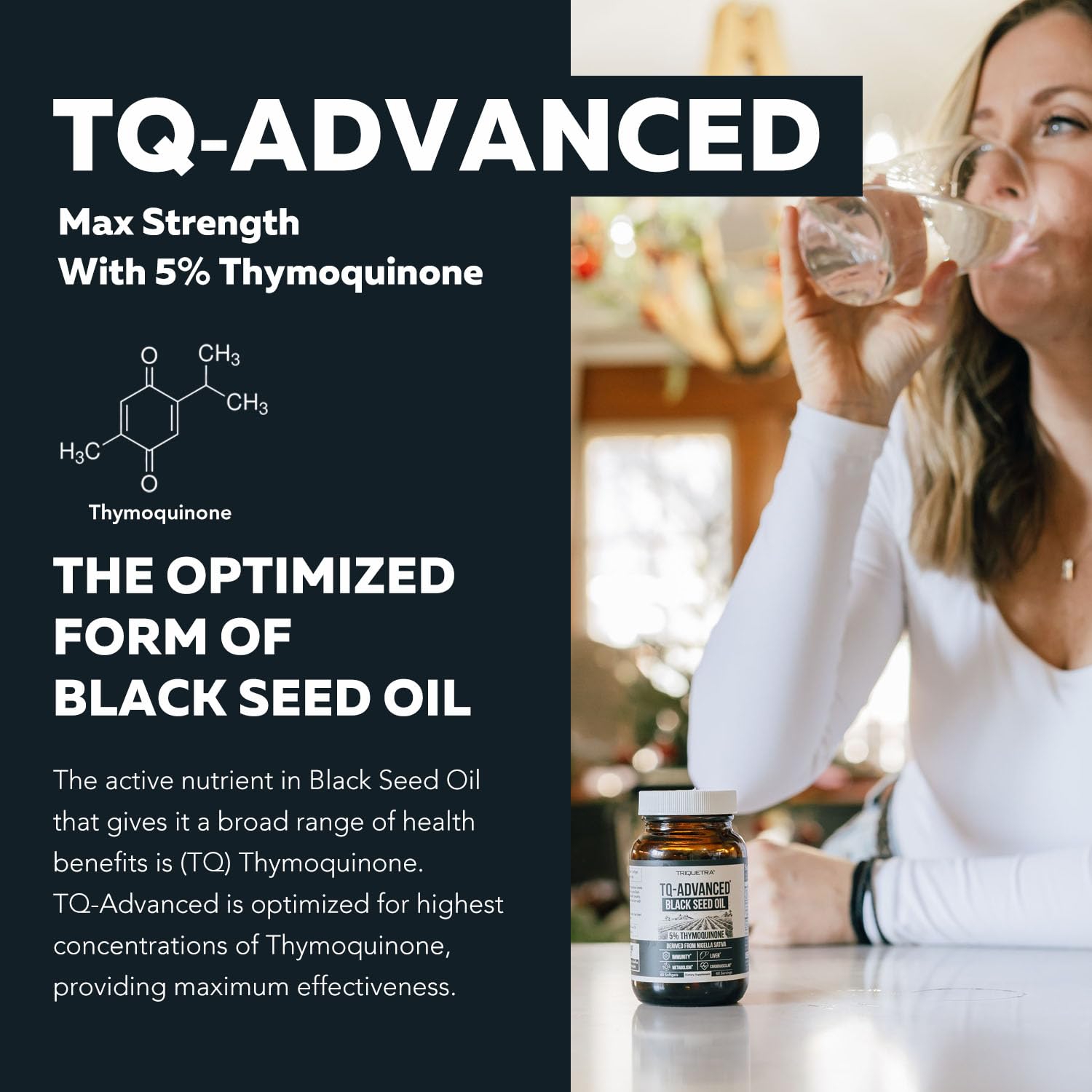 Black Seed Oil Softgels | 5% Thymoquinone - TQ-Advanced® | High Potency - 500 mg per Capsule - 15:1 Concentrate from Nigella Sativa Extract - Maple Wellness Supplements