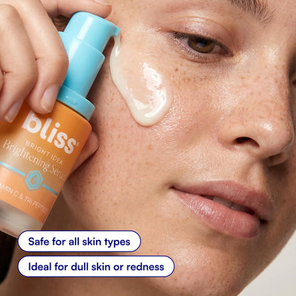 Bliss Vitamin C + Tri-Peptide Face Serum – Stabilized Vitamin C with Collagen-Boosting Peptide – Brightening Serum for Dark Spots - Maple Wellness Supplements