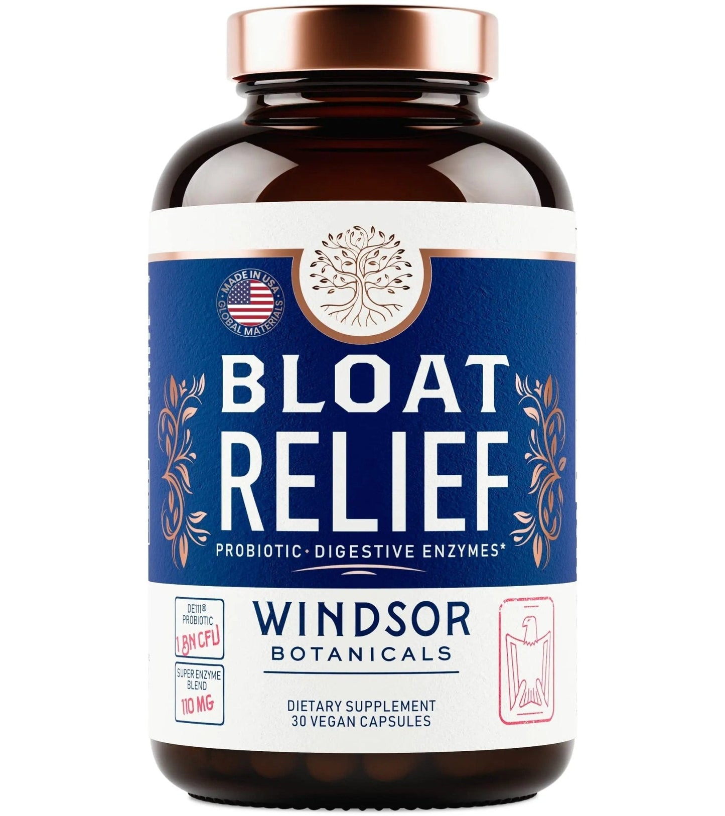 Bloat Relief Probiotic and Digestive Enzymes - Anti Bloating Turmeric, Fennel, Bromelain IBS Supplement - Detox Debloat Capsules Gas - Bloating Relief for Women and Men - 30 Gut Health Pills - Maple Wellness Supplements
