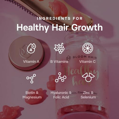 Bloom Hair Gummies for Faster Hair Growth & Biotin Vitamins for Rapid Hair Growth - Maple Wellness Supplements