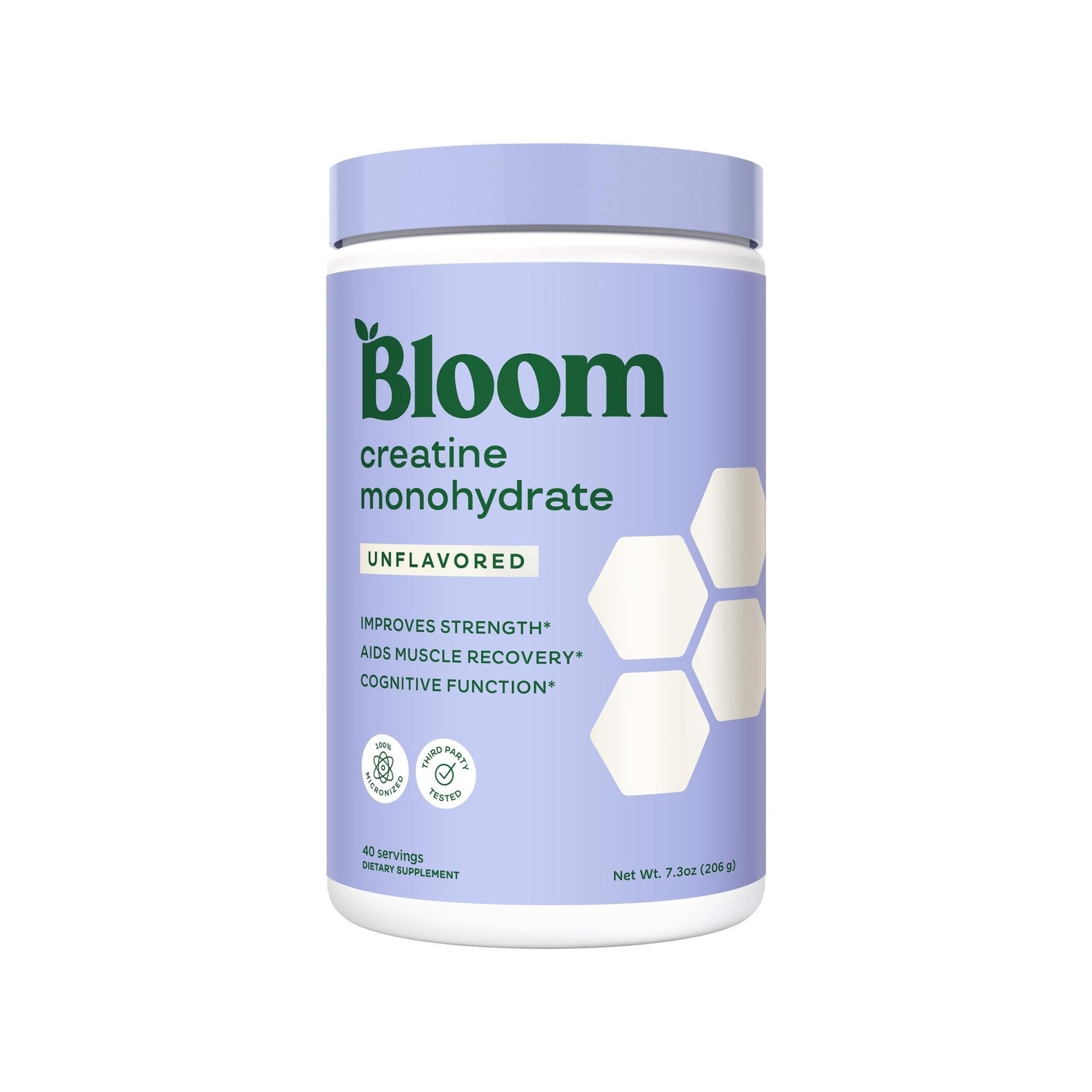 Bloom Nutrition Creatine Monohydrate Powder, 5g Micronized Creatine per Serving, Supports Muscle Recovery, Strength, Endurance, Pre or Post Workout, Gluten Free, Non GMO, Unflavored, 40 SVG, 7.3 oz - Maple Wellness Supplements