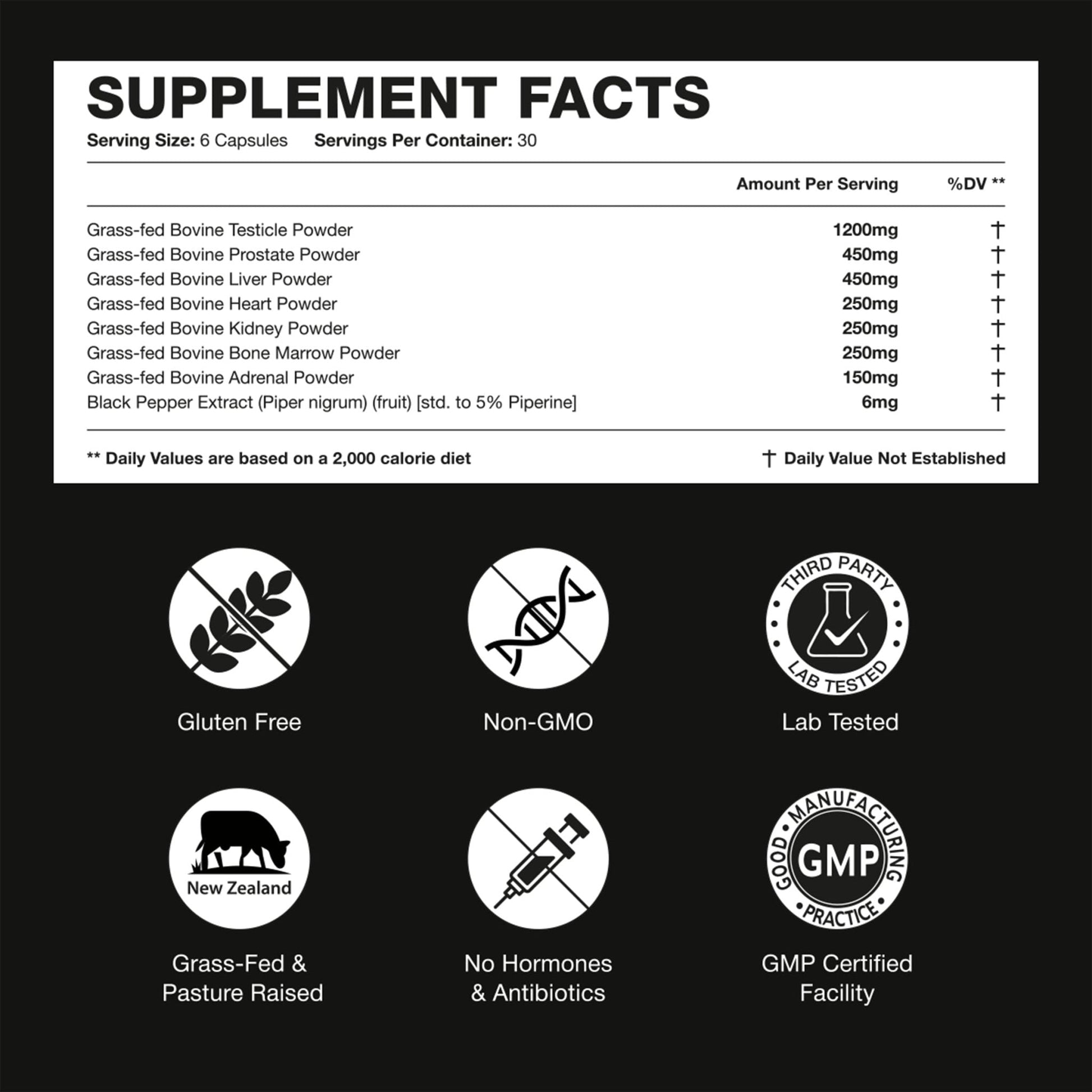 Bloomeo Beef Organ Supplement for Men | 100% Grass Fed Beef Liver Capsules with Bull Testicle, Prostate, Bone Marrow & More X: Ancestral Superfoods for Vital Energy, Immunity & Men’s Health, 180 ct - Maple Wellness Supplements
