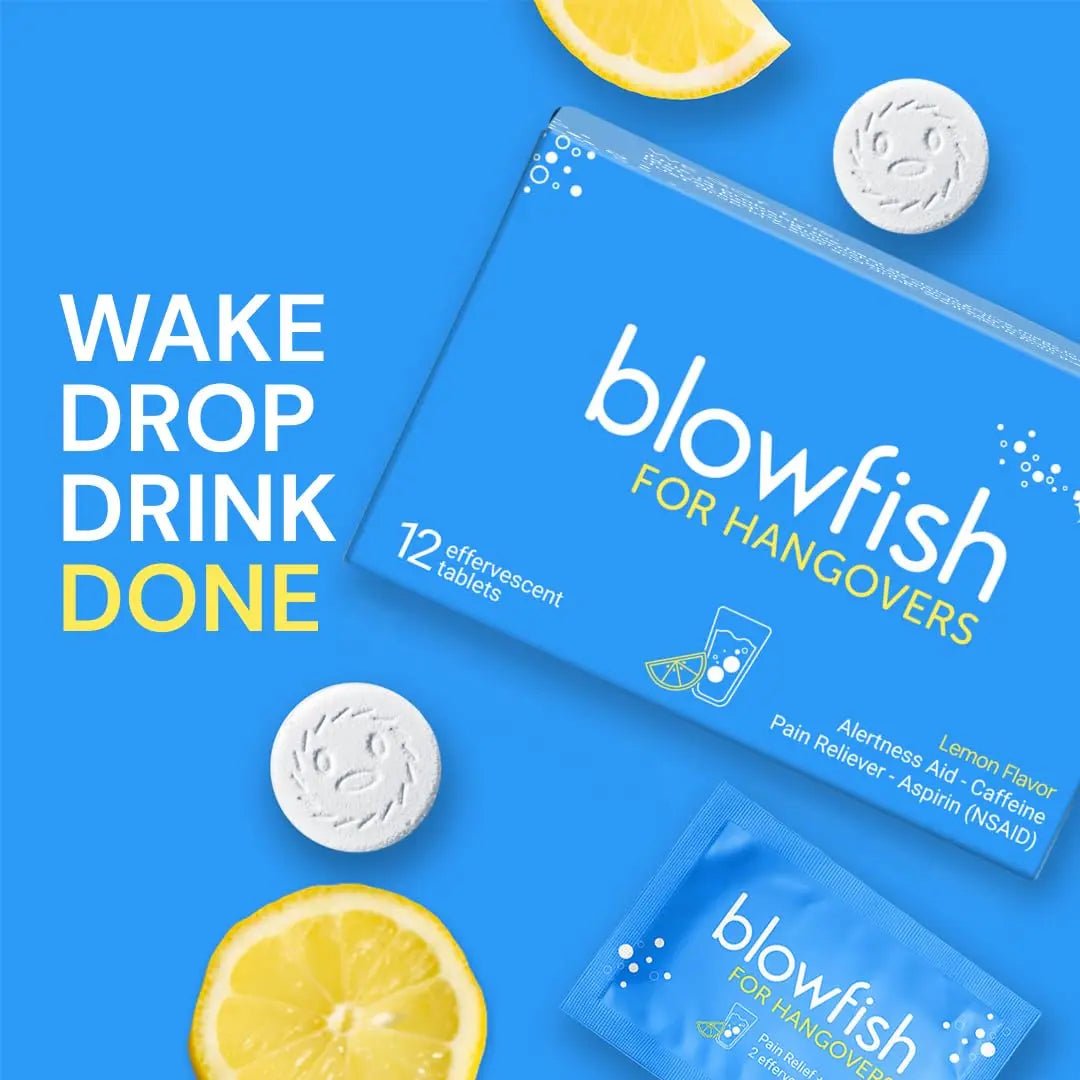 Blowfish for Hangovers - Fast Hangover Relief in 15 Minutes | FDA-Recognized Formulation | Headache Relief, Energy, and Hydration in One Step - Maple Wellness Supplements