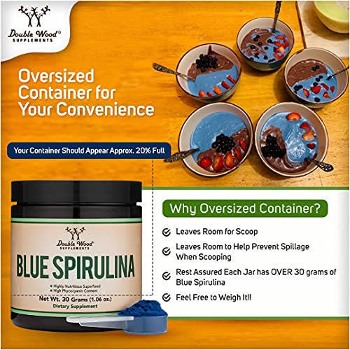 Blue Spirulina Powder - Maximum 35% Phycocyanin Content, Superfood Powder from Blue - Maple Wellness Supplements