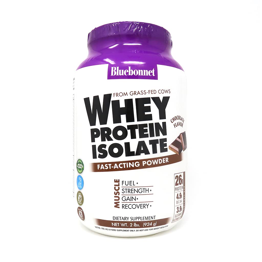 BlueBonnet 100% Natural Whey Protein Isolate Powder, Chocolate, 2 Pound - Maple Wellness Supplements
