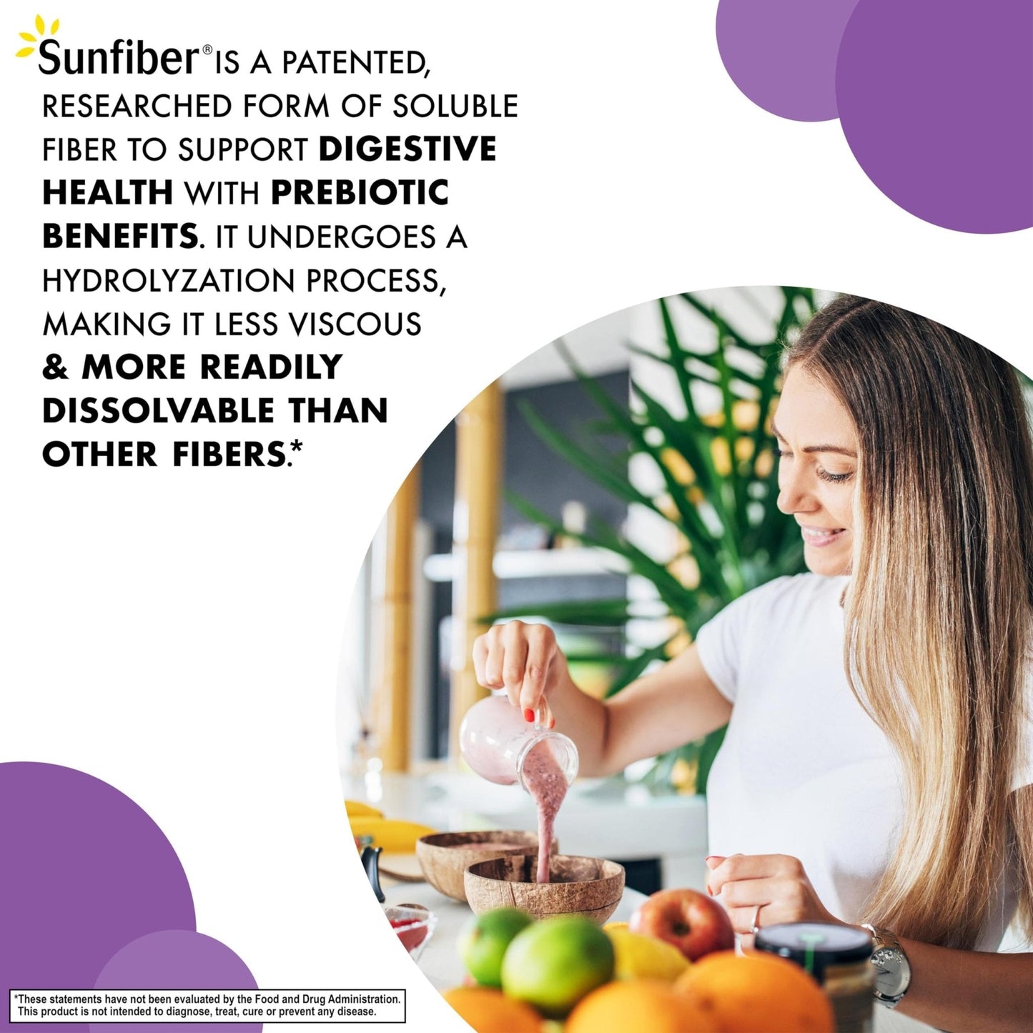 BlueBonnet Nutrition Sunfiber – 6 g of Plant Based Prebiotic Soluble Fiber – Supports Digestive Health* - Instant Dissolve – Non-GMO, Vegan, Kosher - Maple Wellness Supplements