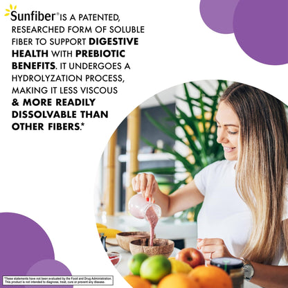 BlueBonnet Nutrition Sunfiber – 6 g of Plant Based Prebiotic Soluble Fiber – Supports Digestive Health* - Instant Dissolve – Non-GMO, Vegan, Kosher - Maple Wellness Supplements